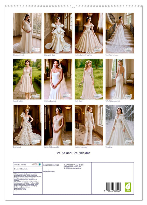 Bräute und Brautkleider (CALVENDO Premium Wandkalender 2026)