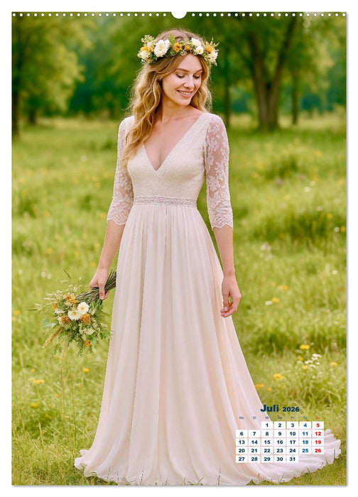 Bräute und Brautkleider (CALVENDO Premium Wandkalender 2026)