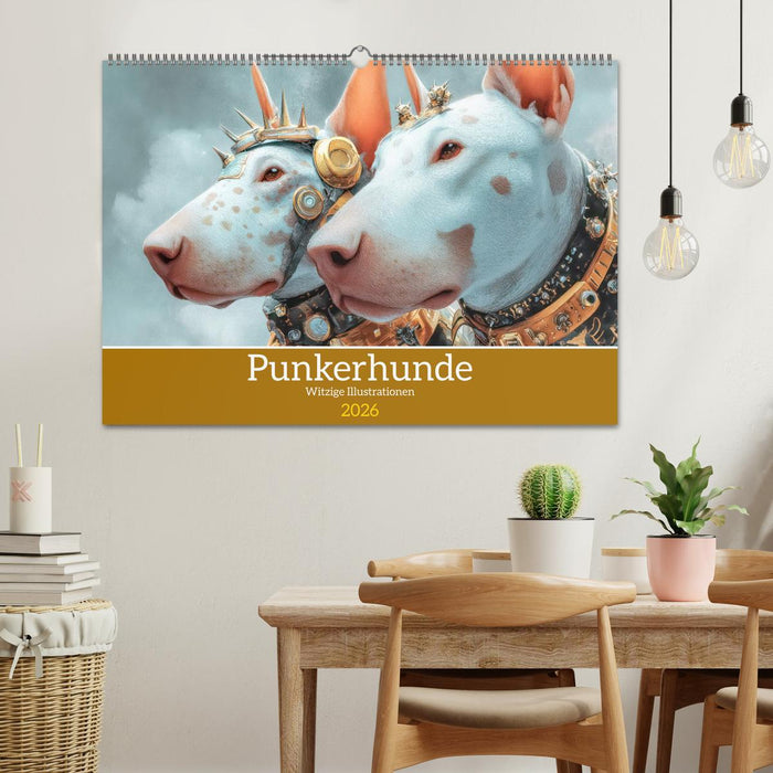 Punkerhunde - Witzige Illustrationen (CALVENDO Wandkalender 2026)