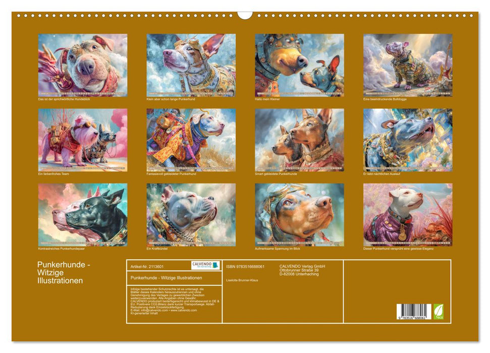 Punkerhunde - Witzige Illustrationen (CALVENDO Wandkalender 2026)