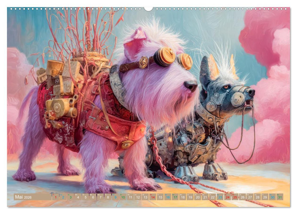 Punkerhunde - Witzige Illustrationen (CALVENDO Wandkalender 2026)