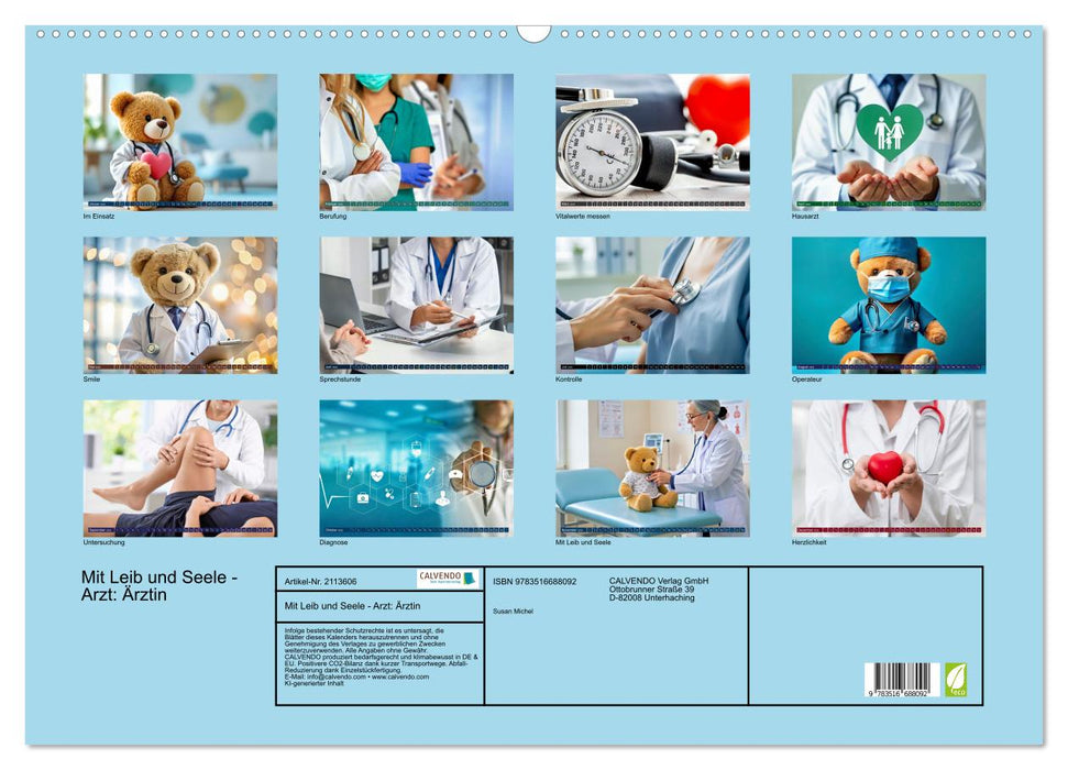 Mit Leib und Seele - Arzt: Ärztin (CALVENDO Wandkalender 2026)