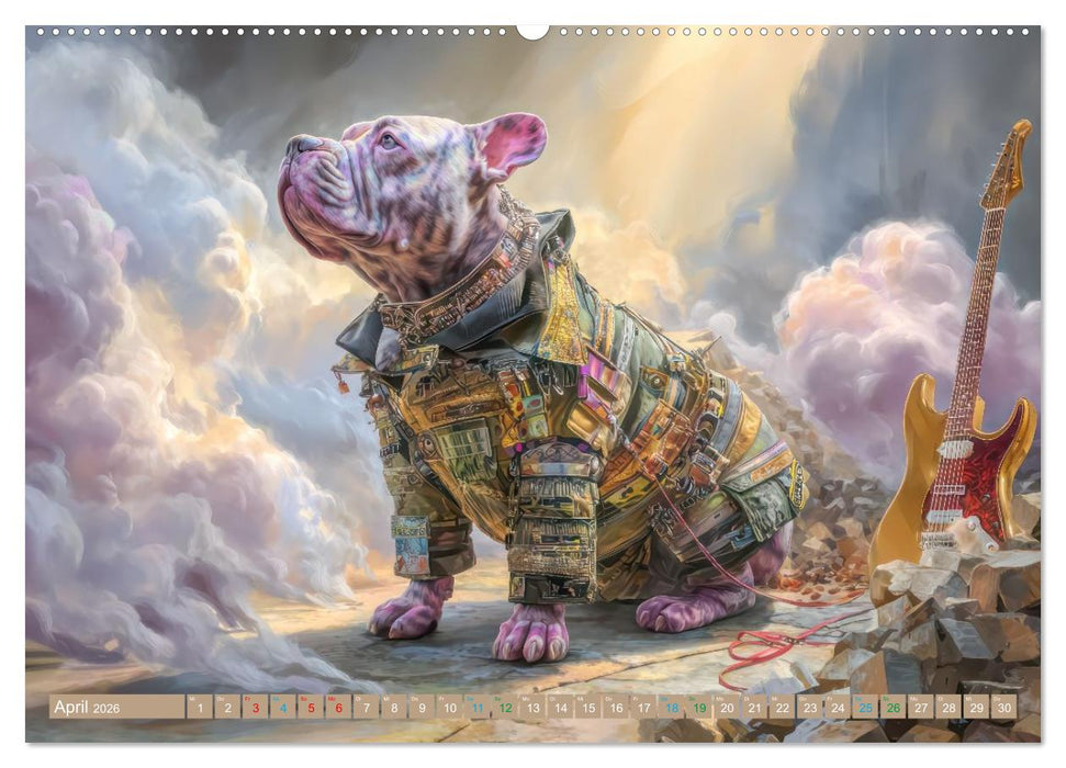 Punkerhunde - Witzige Illustrationen (CALVENDO Premium Wandkalender 2026)