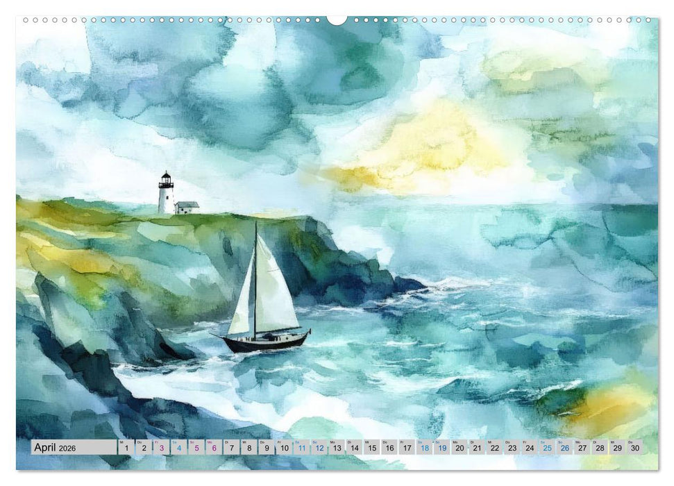 Segelträume und Leuchtturmlichter (CALVENDO Wandkalender 2026)