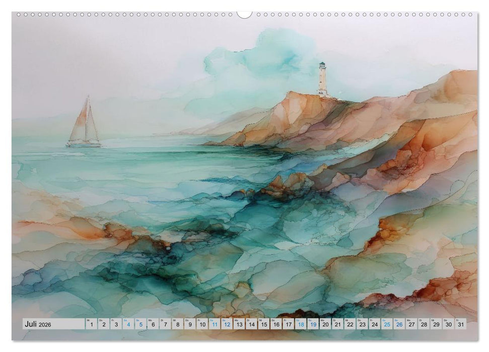Segelträume und Leuchtturmlichter (CALVENDO Premium Wandkalender 2026)