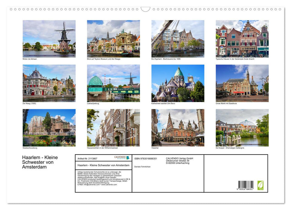 Haarlem - Kleine Schwester von Amsterdam (CALVENDO Wandkalender 2026)