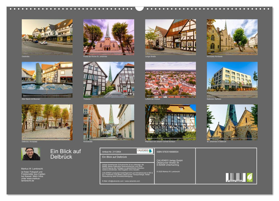 Ein Blick auf Delbrück (CALVENDO Wandkalender 2026)