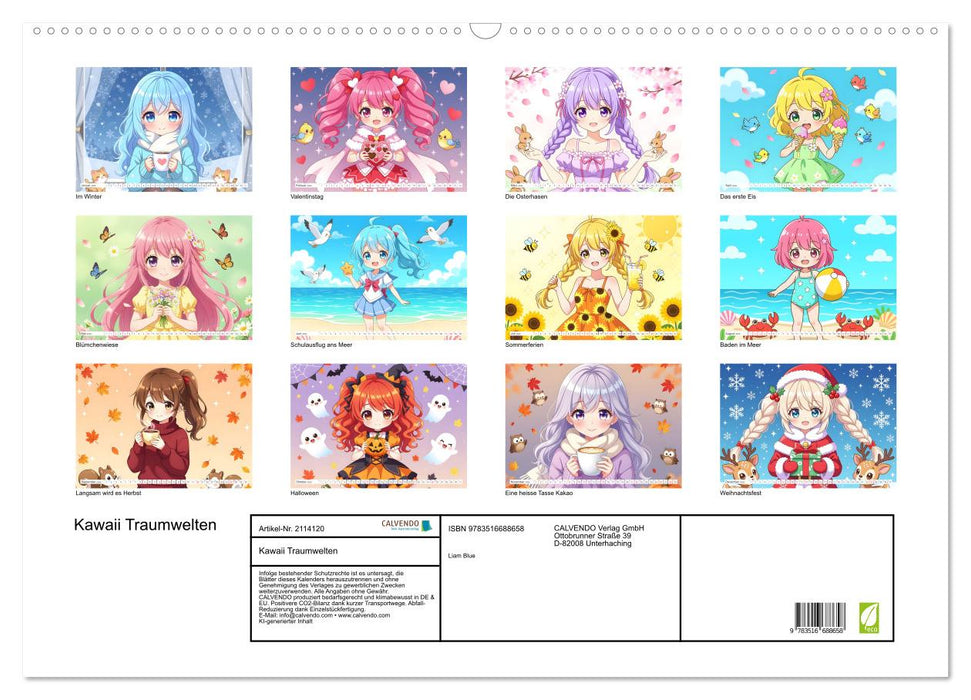 Kawaii Traumwelten (CALVENDO Wandkalender 2026)