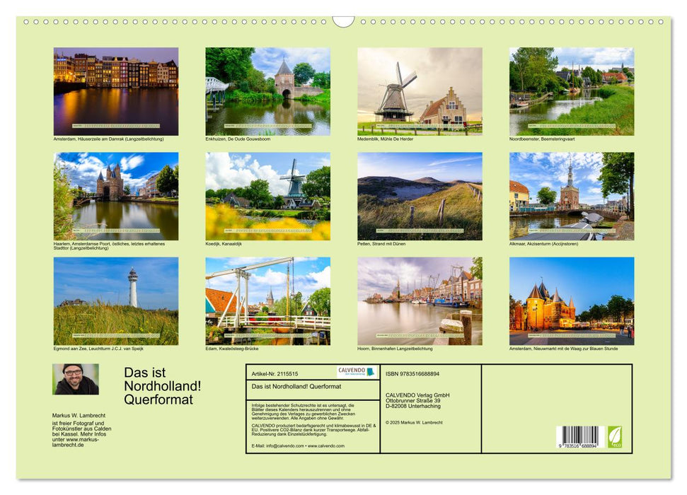 Das ist Nordholland! Querformat (CALVENDO Wandkalender 2026)