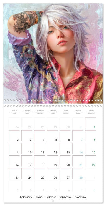 Women with tattoos - Inspired by Asia and the Manga style (CALVENDO Monthly Calendar 2026)
