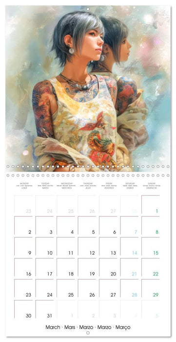 Women with tattoos - Inspired by Asia and the Manga style (CALVENDO Monthly Calendar 2026)