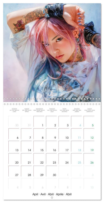 Women with tattoos - Inspired by Asia and the Manga style (CALVENDO Monthly Calendar 2026)