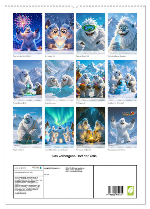 Das verborgene Dorf der Yetis (CALVENDO Premium Wandkalender 2026)