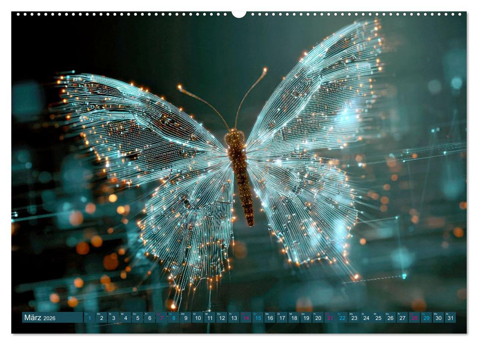 Artwork Schmetterlinge - Filigrane Leichtigkeit (CALVENDO Wandkalender 2026)