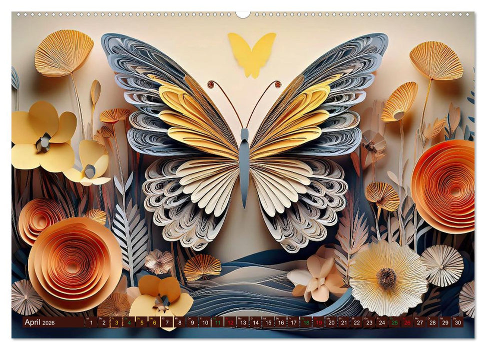 Artwork Schmetterlinge - Filigrane Leichtigkeit (CALVENDO Premium Wandkalender 2026)