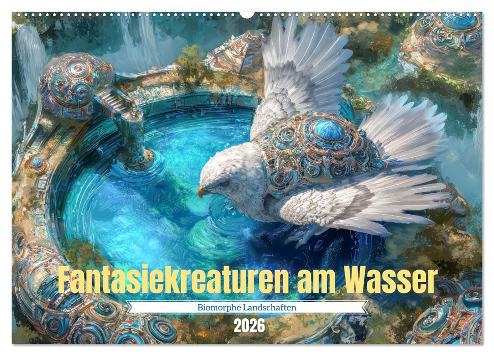 Fantasiekreaturen am Wasser - Biomorphe Landschaften (CALVENDO Wandkalender 2026)