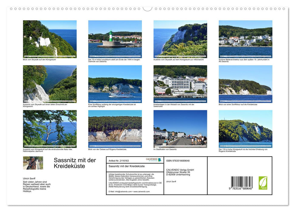 Sassnitz mit der Kreideküste (CALVENDO Premium Wandkalender 2026)