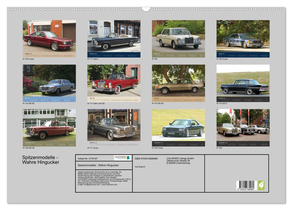 Spitzenmodelle - Wahre Hingucker (CALVENDO Wandkalender 2026)