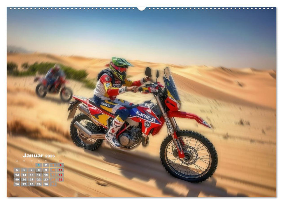 Wüstenrallye Dakar Motorrad (CALVENDO Premium Wandkalender 2026)