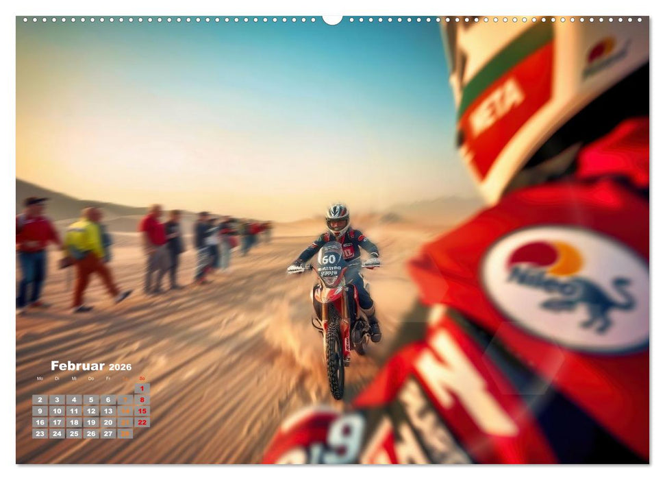 Wüstenrallye Dakar Motorrad (CALVENDO Premium Wandkalender 2026)