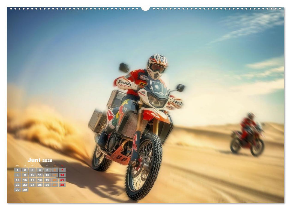 Wüstenrallye Dakar Motorrad (CALVENDO Premium Wandkalender 2026)
