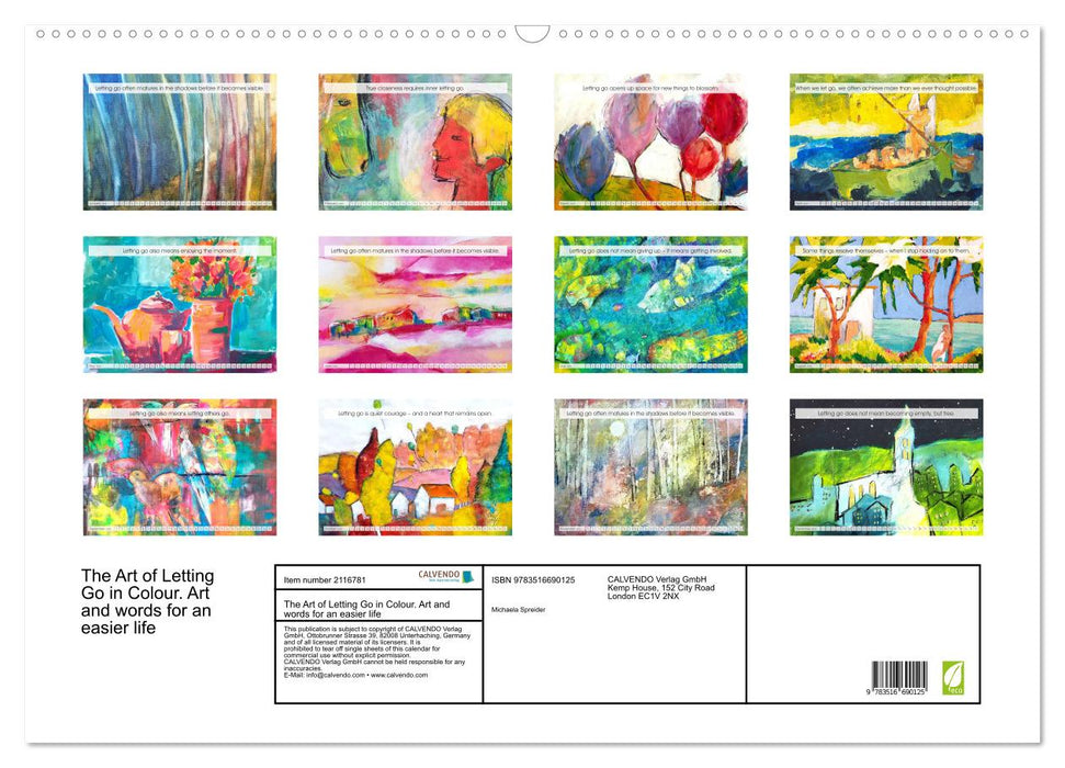 The Art of Letting Go in Colour. Art and words for an easier life (CALVENDO Monthly Calendar 2026)