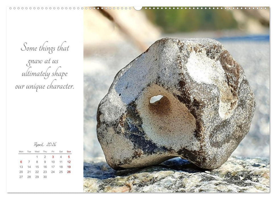 What stones reveal - Stone pictures and poetry to pause for reflection (CALVENDO Monthly Calendar 2026)