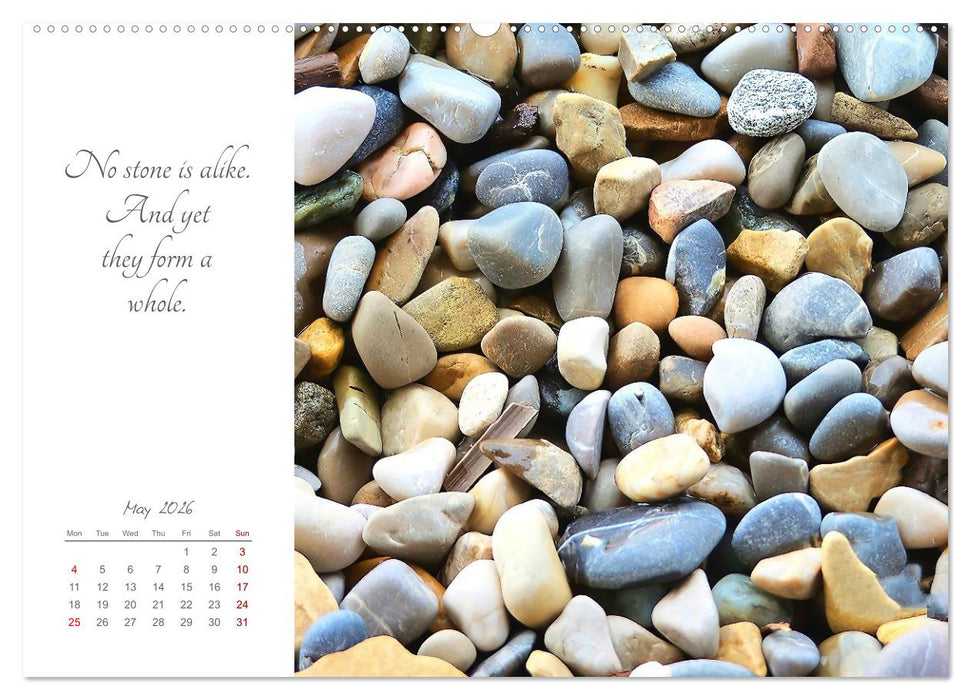 What stones reveal - Stone pictures and poetry to pause for reflection (CALVENDO Monthly Calendar 2026)