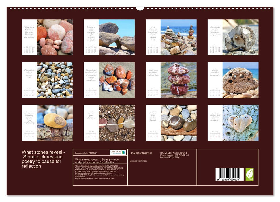 What stones reveal - Stone pictures and poetry to pause for reflection (CALVENDO Premium-Calendar 2026)