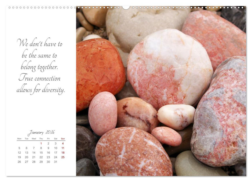 What stones reveal - Stone pictures and poetry to pause for reflection (CALVENDO Premium-Calendar 2026)