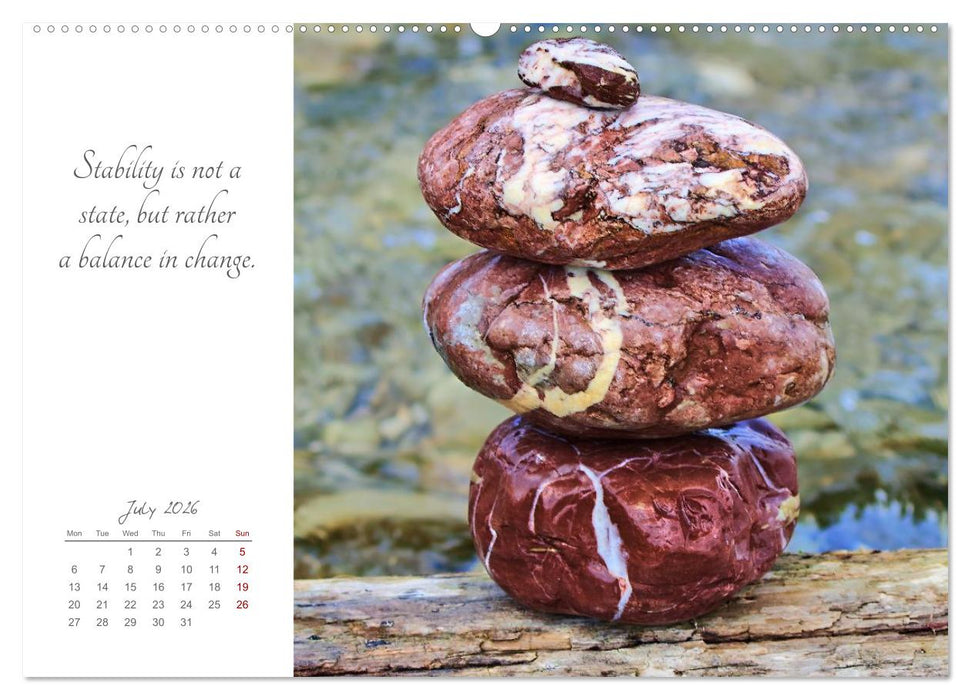 What stones reveal - Stone pictures and poetry to pause for reflection (CALVENDO Premium-Calendar 2026)