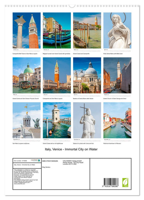 Italy, Venice - Immortal City on Water (CALVENDO Premium-Calendar 2026)