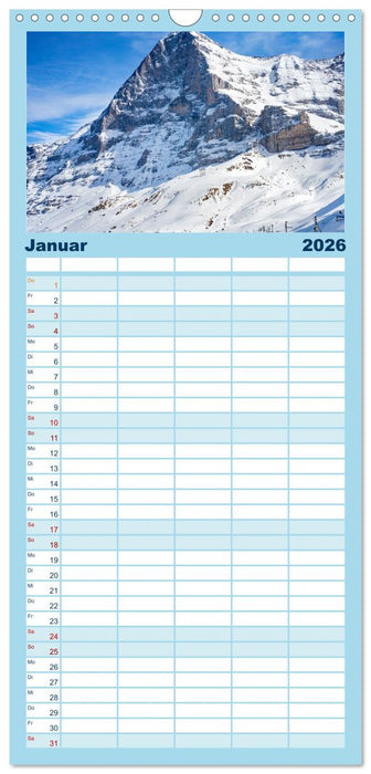 Matterhorn - Eiger, Mönch und Jungfrau: Rund um die zeitlosen Gipfel (CALVENDO Familienplaner 2026)
