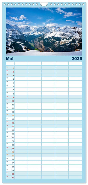 Matterhorn - Eiger, Mönch und Jungfrau: Rund um die zeitlosen Gipfel (CALVENDO Familienplaner 2026)