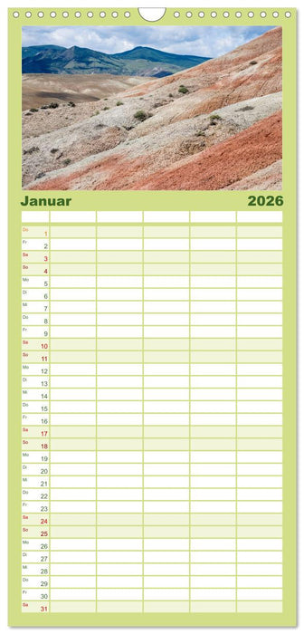 Wilde Bergwelten in Aserbaidschan (CALVENDO Familienplaner 2026)