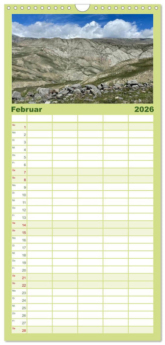 Wilde Bergwelten in Aserbaidschan (CALVENDO Familienplaner 2026)
