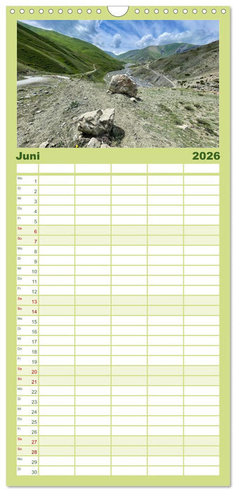 Wilde Bergwelten in Aserbaidschan (CALVENDO Familienplaner 2026)