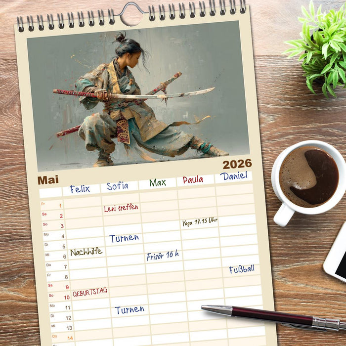 Die Seele des Schwertes – Samurai im Bild (CALVENDO Familienplaner 2026)