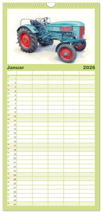 Alte Schlepper in neuem Glanz (CALVENDO Familienplaner 2026)