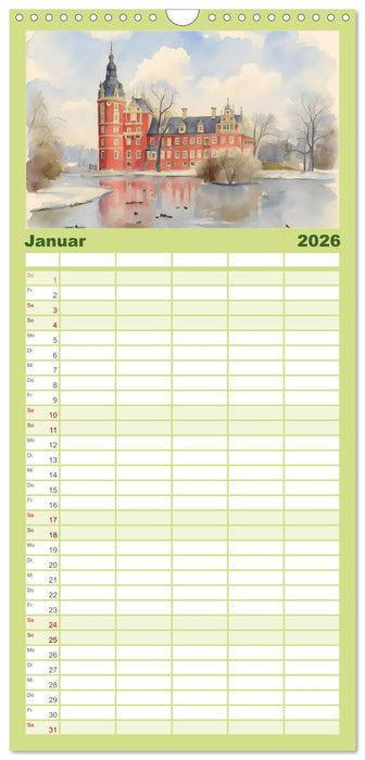 Deutsche Schlösser und Burgen (CALVENDO Familienplaner 2026)
