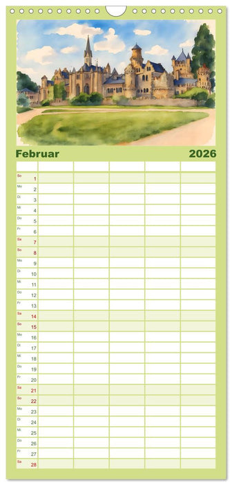 Deutsche Schlösser und Burgen (CALVENDO Familienplaner 2026)