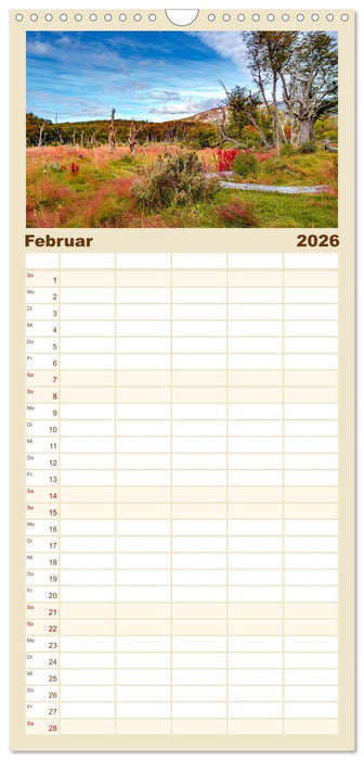 Patagonien, Tierra del Fuego: Am Rand der Welt (CALVENDO Familienplaner 2026)