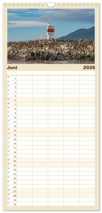 Patagonien, Tierra del Fuego: Am Rand der Welt (CALVENDO Familienplaner 2026)