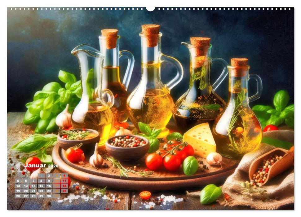 Mediterrane feinste Öle (CALVENDO Wandkalender 2026)