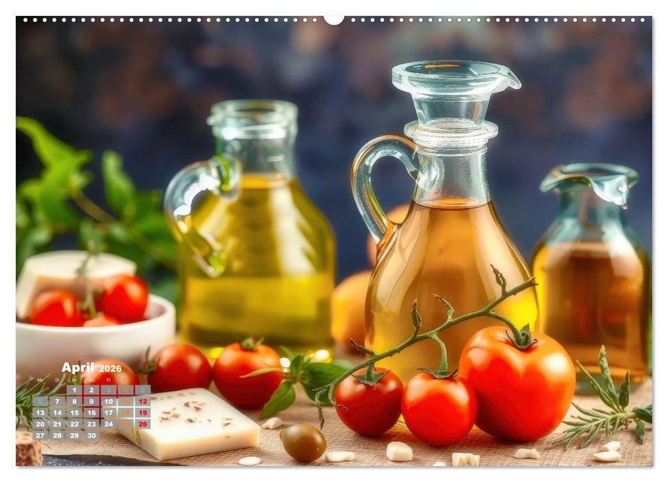Mediterrane feinste Öle (CALVENDO Premium Wandkalender 2026)