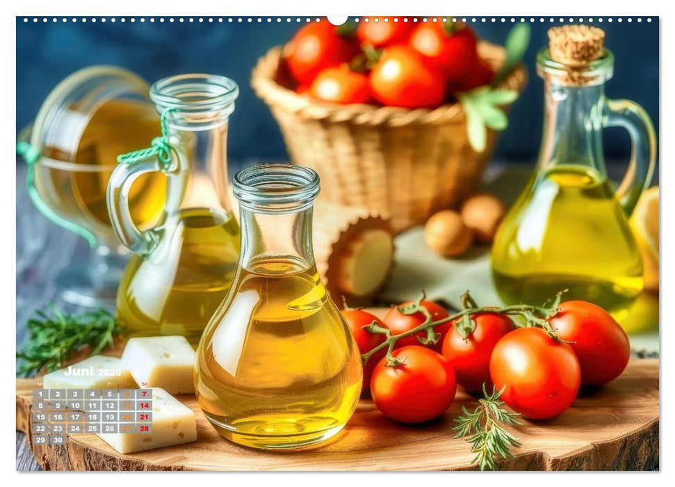 Mediterrane feinste Öle (CALVENDO Premium Wandkalender 2026)