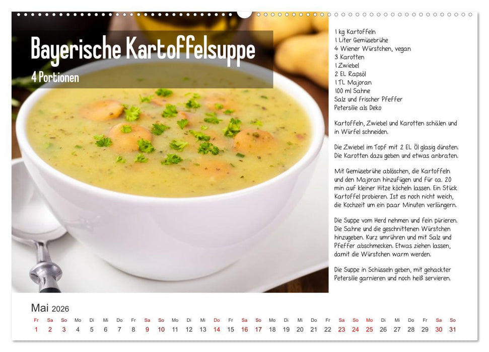 Fleischlos glücklich - 12 Foodfotos mit leckeren Rezepten (CALVENDO Premium Wandkalender 2026)