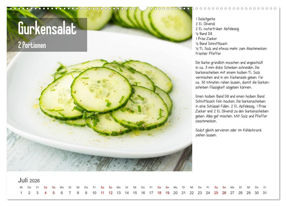Fleischlos glücklich - 12 Foodfotos mit leckeren Rezepten (CALVENDO Premium Wandkalender 2026)