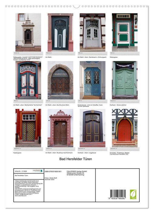 Bad Hersfelder Türen (CALVENDO Premium Wandkalender 2026)
