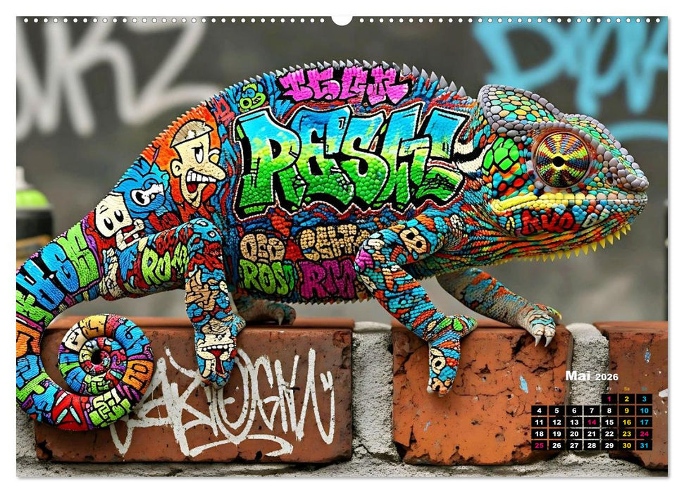 Chamäleon Artwork (CALVENDO Wandkalender 2026)